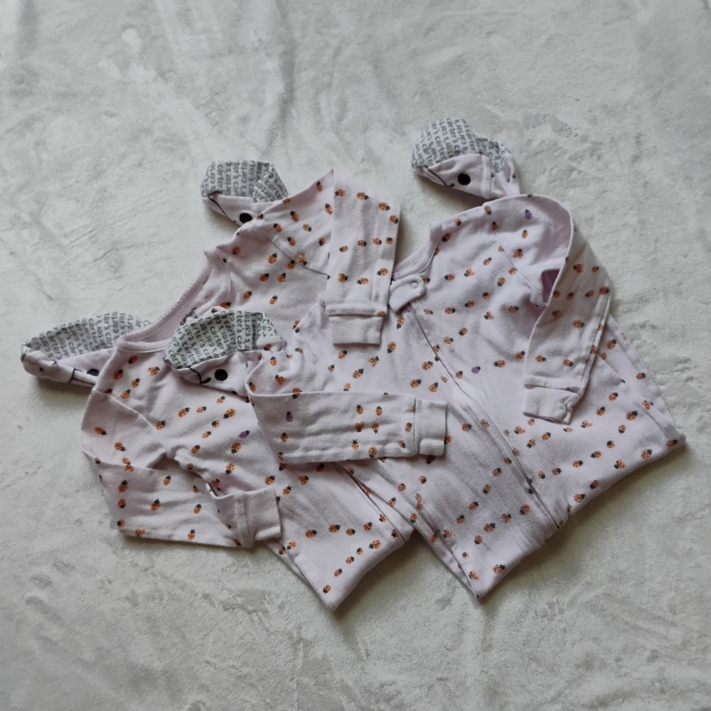 Lot Of 2 Footed Sleepers | Sleep And Plays For Twins | Ladybugs | 24M